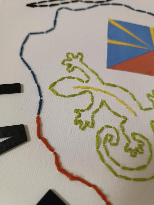 Toile brodée La Réunion 