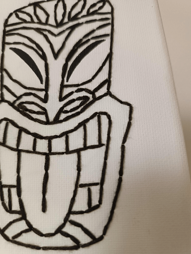 Toile brodée Tahiti