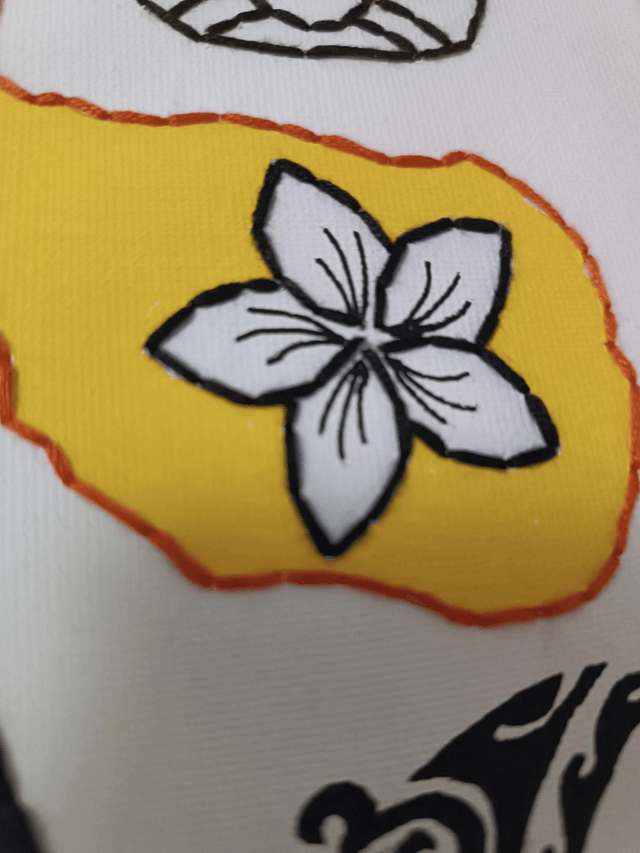 Toile brodée Tahiti