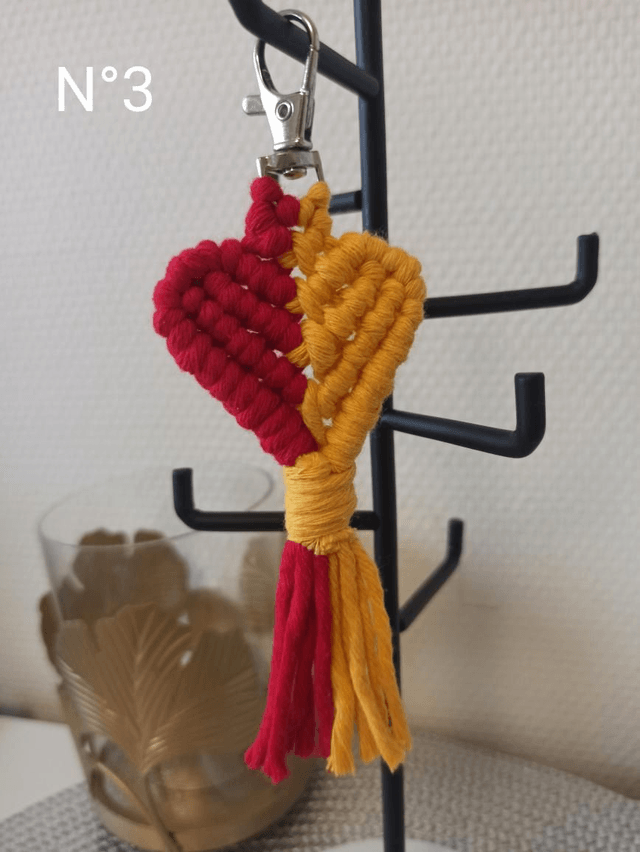 Porte clés macramé Coeur