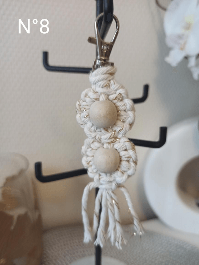 Porte clés macramé fleur