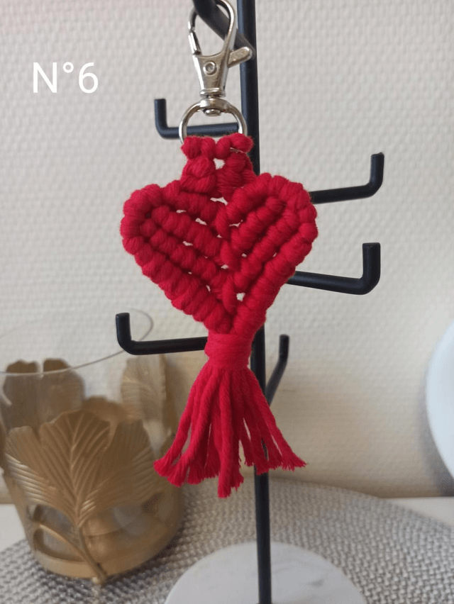 Porte clés macramé Coeur
