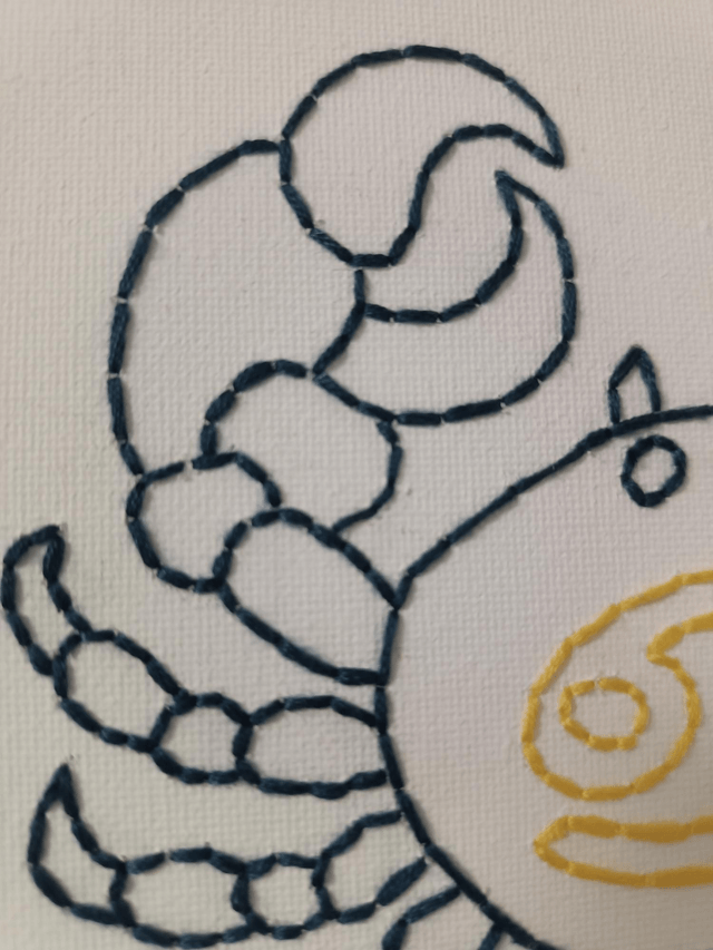 Toile brodée signe astro Cancer