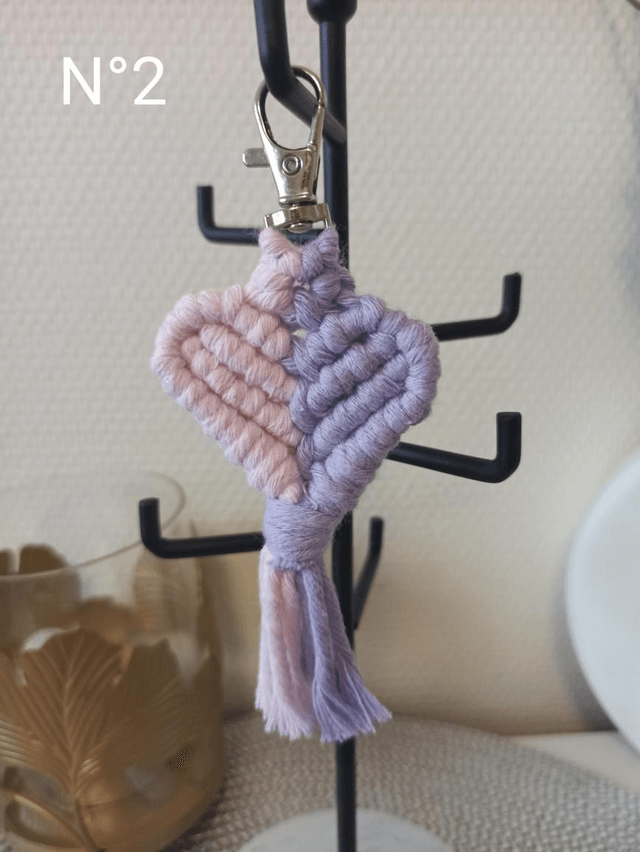 Porte clés macramé Coeur