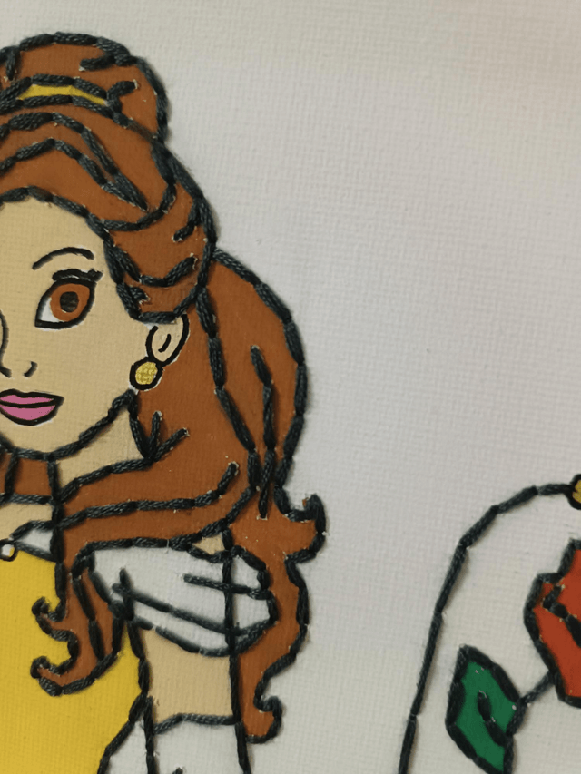 Toile brodée Princesse 