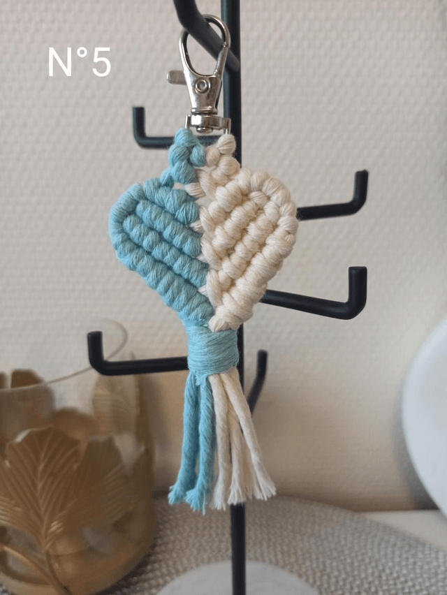 Porte clés macramé Coeur