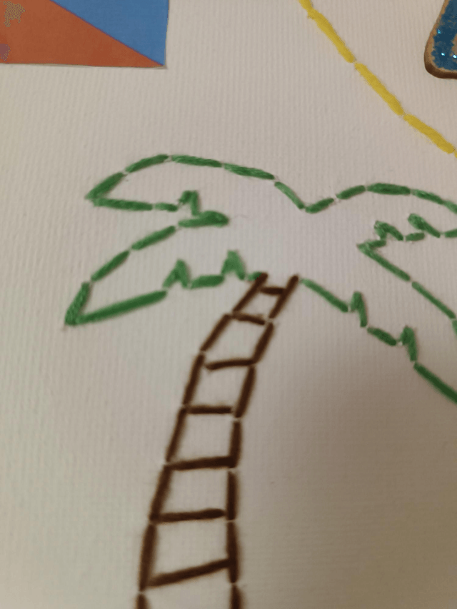 Toile brodée La Réunion 