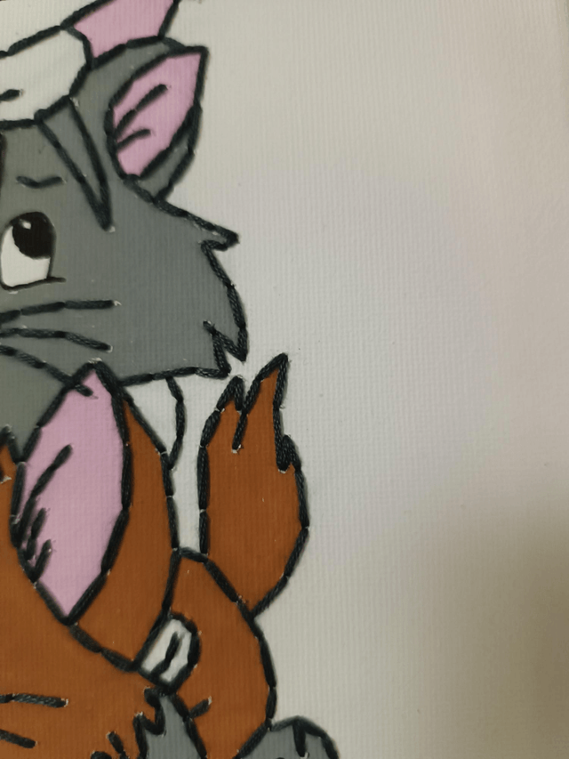 Toile brodée chatons 