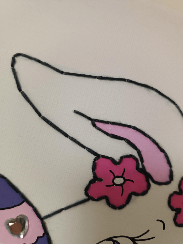 Toile brodée Lapin de Pâques