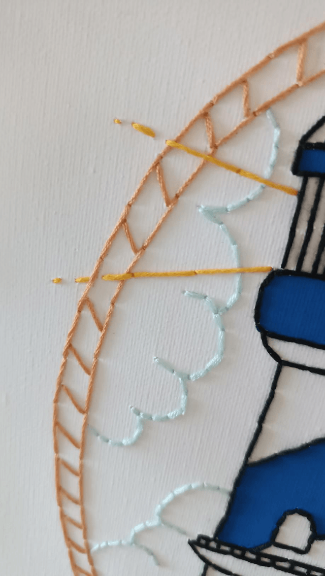 Toile brodée Phare