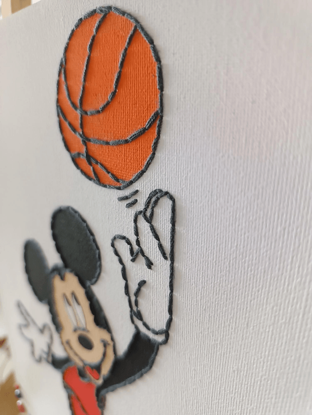 Toile brodee Sport Basket