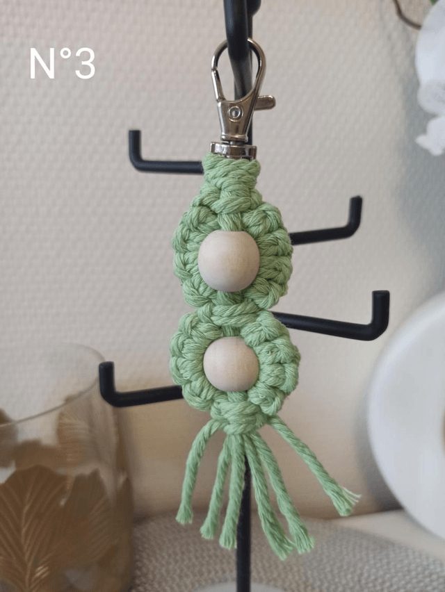 Porte clés macramé fleur