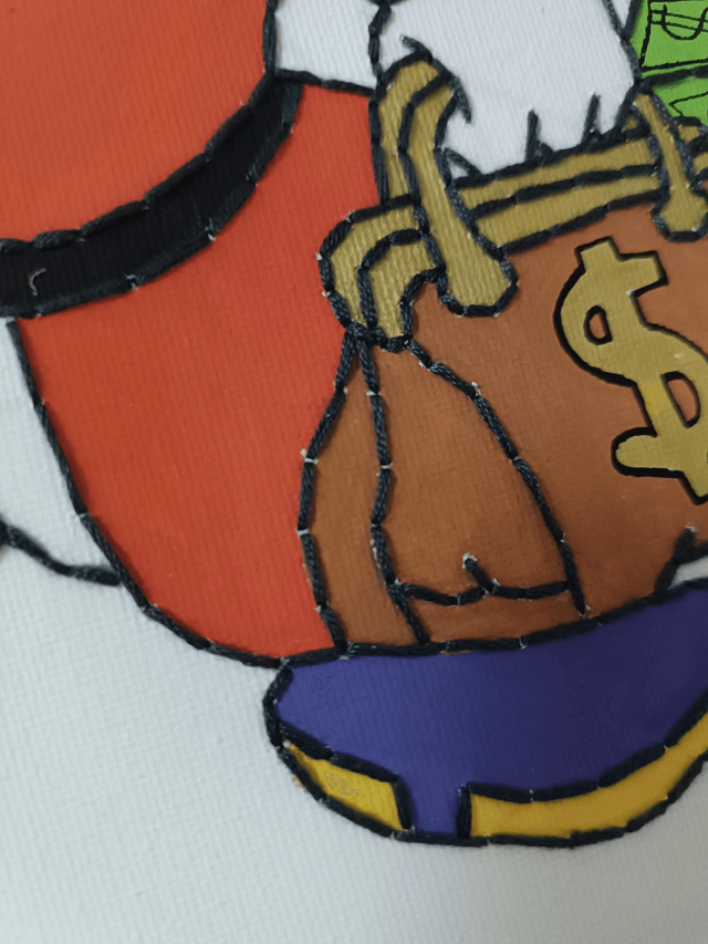 Toile brodée  Canard $