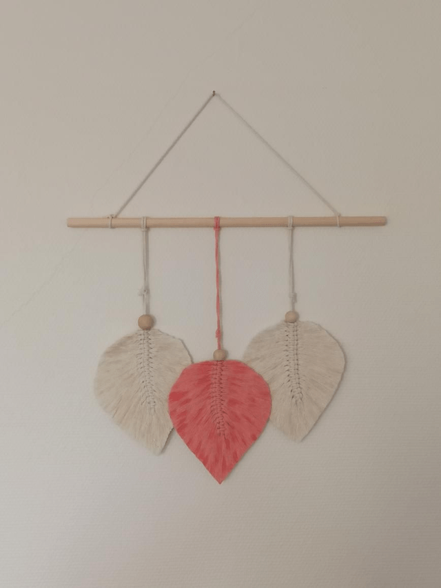 Décoration macramé Feuilles