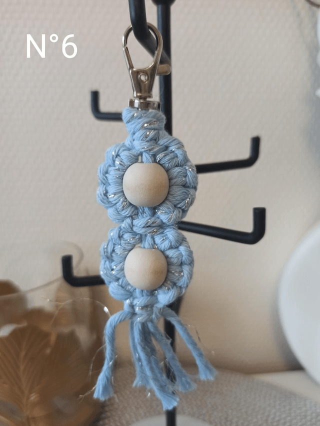 Porte clés macramé fleur
