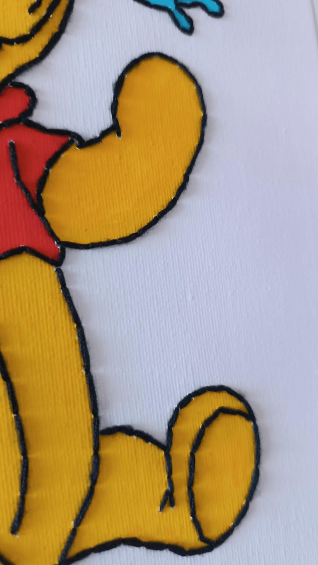 Toile brodée ourson avec prénom 