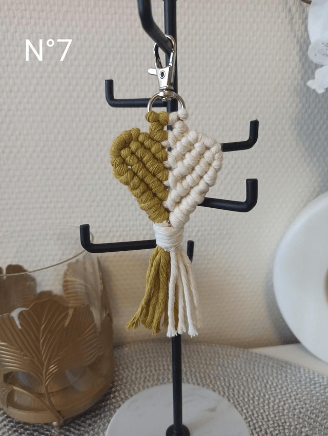 Porte clés macramé Coeur