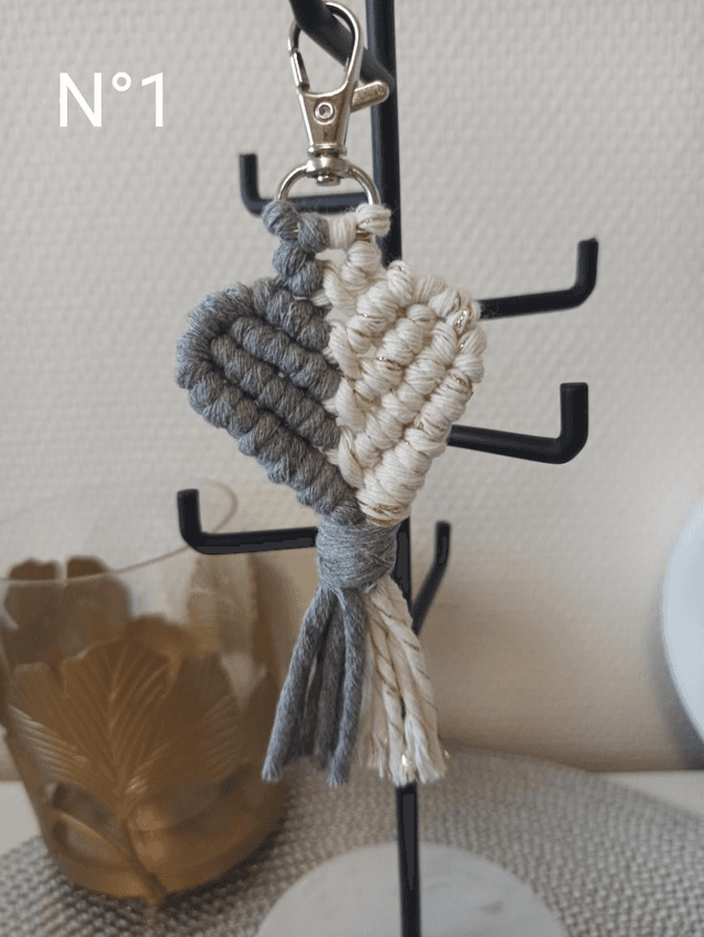 Porte clés macramé Coeur