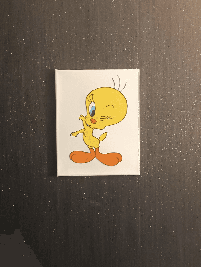 Toile brodée canari