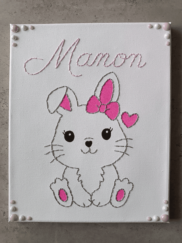 Toile personnalisée lapine 