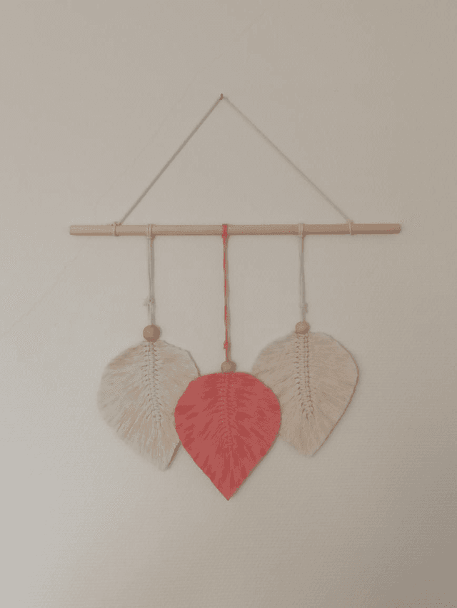 Décoration macramé Feuilles